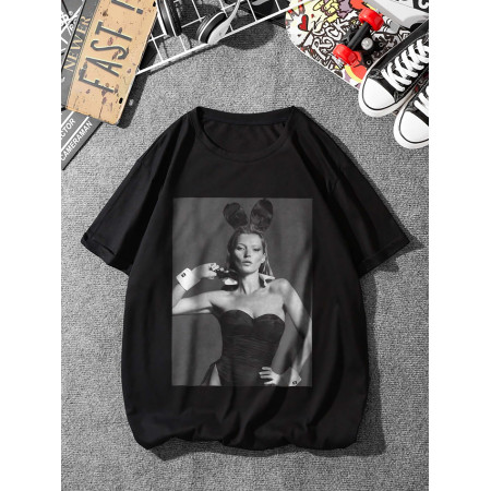 Tricou din bumbac Playboy Kathryn Ann Moss